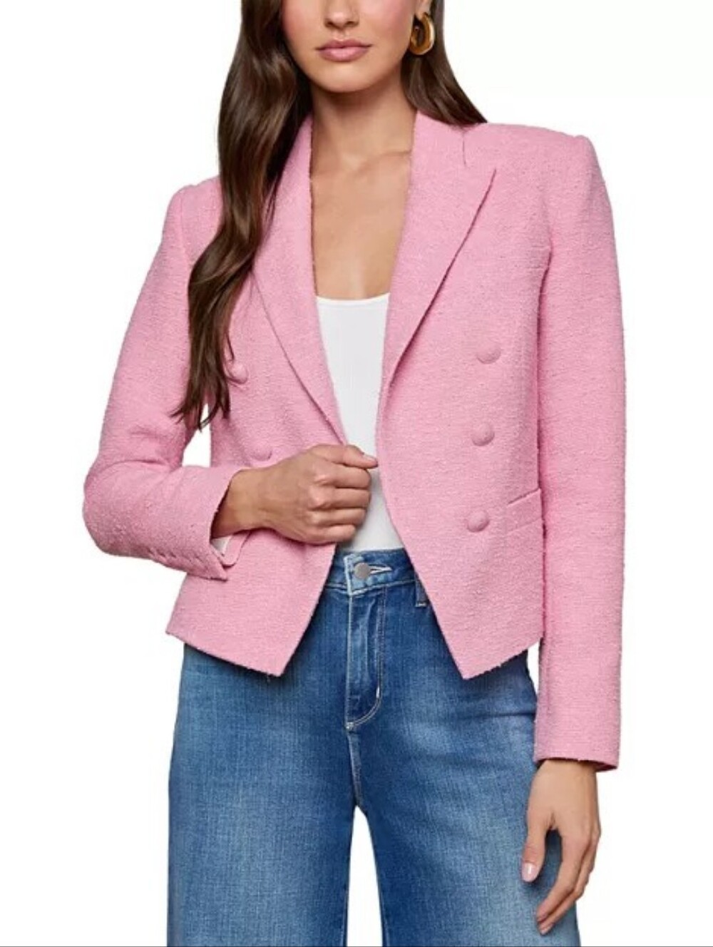 L'AGENCE Brooke Double Breasted Crop Blazer
